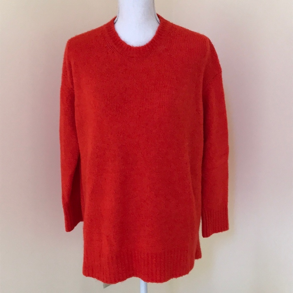 ZARA dark orange Size S crew neck knit sweater